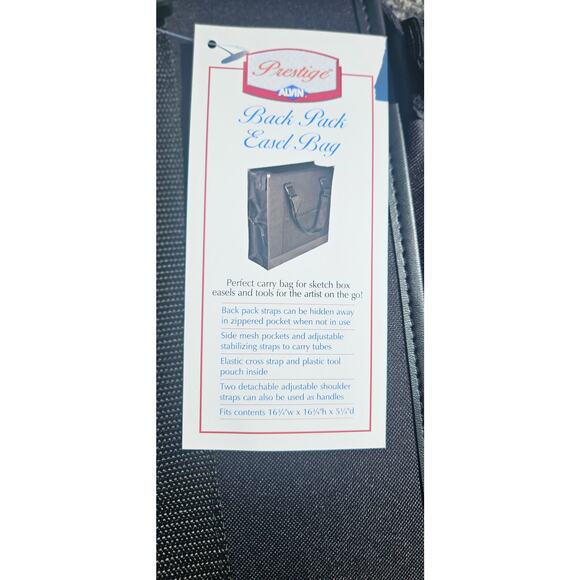 Alvin Prestige Black BackPack Easel Art Bag Side Mesh Pockets NWT - Picture 6 of 7